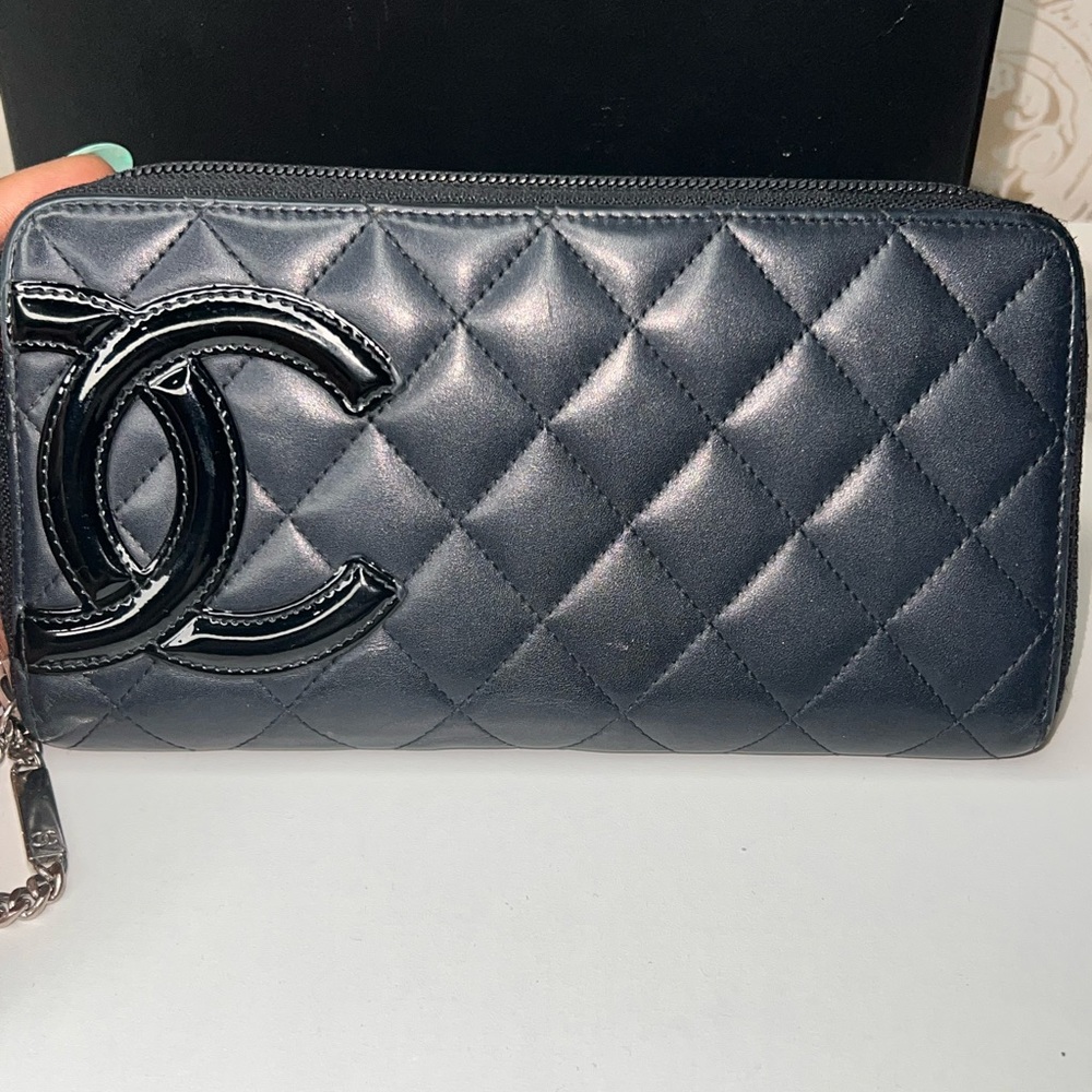 Chanel Cambon zippy wallet with card and box